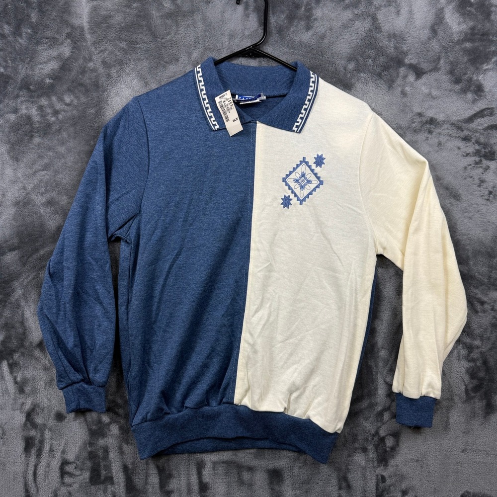 Cape Cod Sportswear Polo Pullover Womens Small Blue Cream NEW Colorblock Vintage